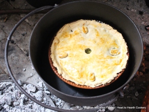 After the cut asparagus has been dress'd in a pie with marrow, parsley, thyme, leeks, pepper, salt and nutmeg for the receipt (recipe) An Asparagus-pan-pie the pie ought to be cover'd with a lid and baked.